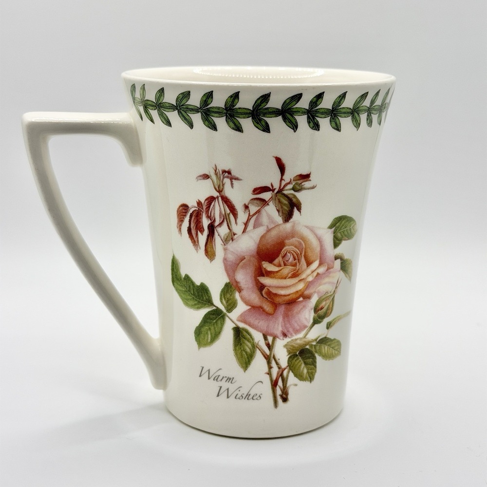 2004 Portmeirion Vintage Botanic Roses Warm Wishes Garden Porcelain Mug EUC